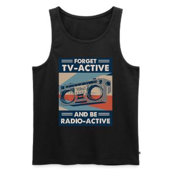 Radio Broadcasting Rundfunk - Men's Premium Organic Tank Top - black - Front - AI Model Male 178 light (178cm)