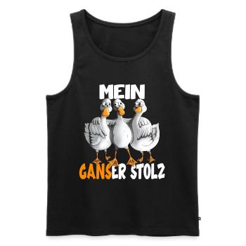 Mein Gans er Stolz Gänse Gänsezucht Landwirtschaft - Männer Premium Bio Tank Top - Schwarz - Vorne - Michal (187cm)