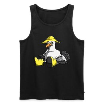 Seagull Gift Coastal Holiday Sea Lake Ocean Fans - Men's Premium Organic Tank Top - black - Front - Michal (187cm)