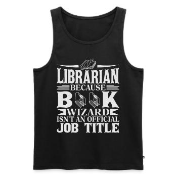 Librarian - Book Wizard - Männer Premium Bio Tank Top - Schwarz - Vorne - AI Model Male 178 light (178cm)