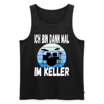 Ich bin dann mal im Keller - Männer Premium Bio Tank Top - Schwarz - Vorne - AI Model Male 178 light (178cm)