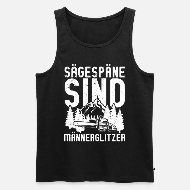 Sägespäne sind Männerglitzer - Männer Premium Bio Tank Top - Schwarz