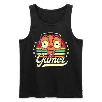 Vintage Gaming Videospiele Zocker Retro Zocken - Männer Premium Bio Tank Top - Schwarz - Vorne - AI Model Male 178 light (178cm)