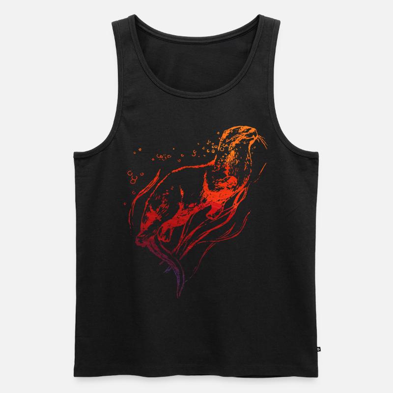 Otter - Männer Premium Bio Tank Top - Schwarz
