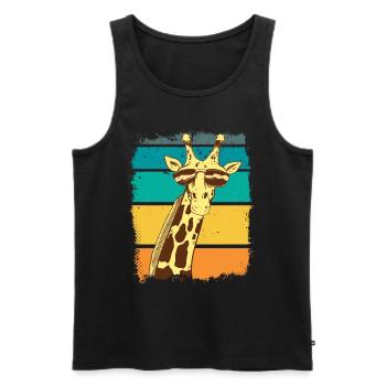 Vintage Giraffe Retro Giraffe Africa Animals Safari - Men's Premium Organic Tank Top - black - Front - Michal (187cm)