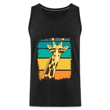Vintage Giraffe Retro Giraffe Africa Animals Safari - Débardeur bio Premium Homme - charbon - Devant - Alexander (188cm)