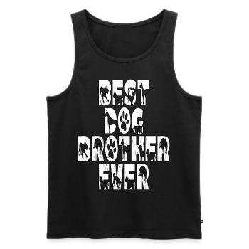 Meilleur frère de chien de tous les temps. Chien d’anniversaire frère - Débardeur bio Premium Homme - noir - Devant - AI Model Male 178 light (178cm)