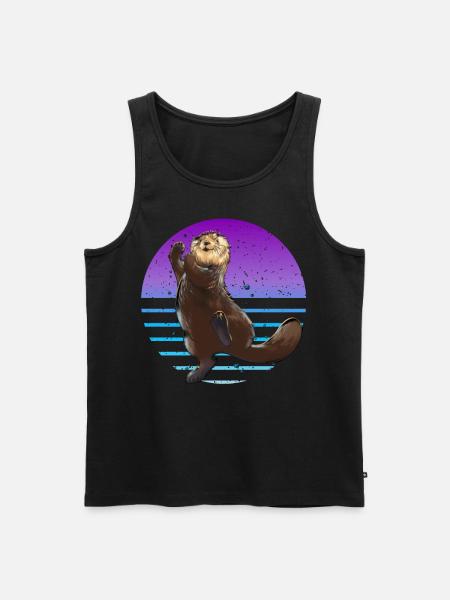 Otter Retro - Men's Premium Organic Tank Top - black