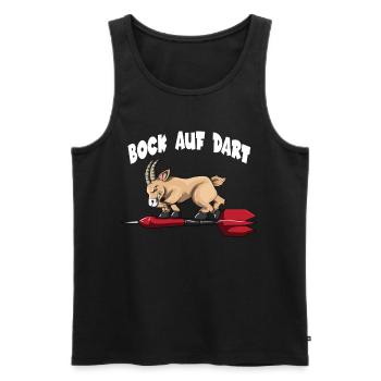 Bock auf Dart Dartspieler Dartscheibe Ziege Dart - Männer Premium Bio Tank Top - Schwarz - Vorne - AI Model Male 178 light (178cm)