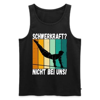 Schwerkraft? Nicht Bei Uns - Turnen Turner - Männer Premium Bio Tank Top - Schwarz - Vorne - AI Model Male 178 light (178cm)