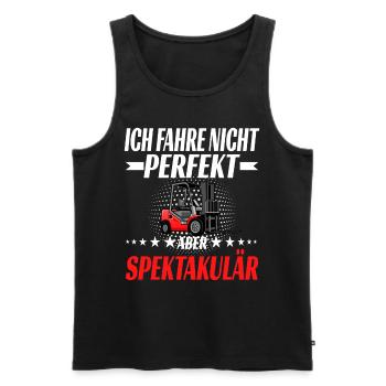 Ich fahre nicht perfekt aber spektakulär - Männer Premium Bio Tank Top - Schwarz - Vorne - Michal (187cm)