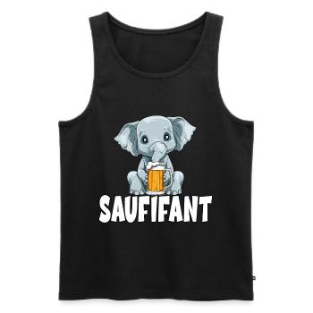 für einen Biertrinker und - Männer Premium Bio Tank Top - Schwarz - Vorne - Michal (187cm)