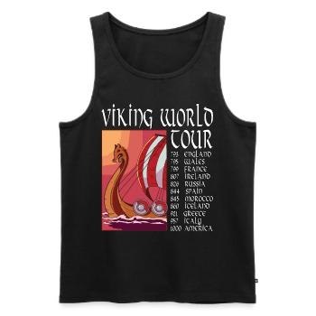Tour du monde viking Viking Valhalla Odin - Débardeur bio Premium Homme - noir - Devant - AI Model Male 178 light (178cm)