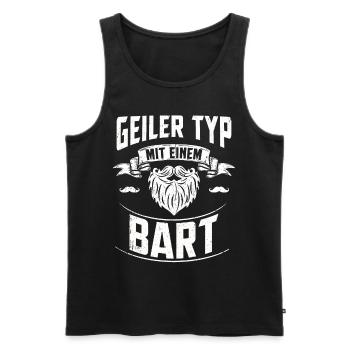 Bart - Männer Premium Bio Tank Top - Schwarz - Vorne - AI Model Male 178 light (178cm)