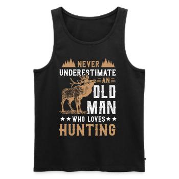 Chasseur Vêtements de chasse Bois de chasse Waidmann Forest - Débardeur bio Premium Homme - noir - Devant - AI Model Male 178 light (178cm)
