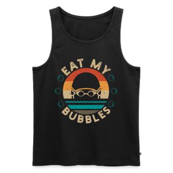 Lustig Schwimmen Eat My Bubbles Schwimmer Swim Ges - Männer Premium Bio Tank Top - Schwarz - Vorne - AI Model Male 178 light (178cm)
