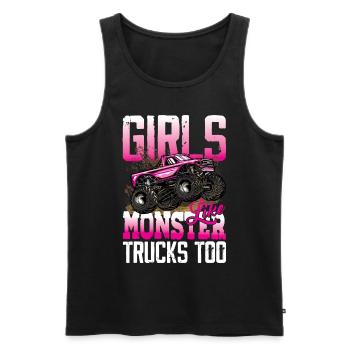 Girls Like Monster Trucks Too für Frauen und - Männer Premium Bio Tank Top - Schwarz - Vorne - AI Model Male 178 light (178cm)