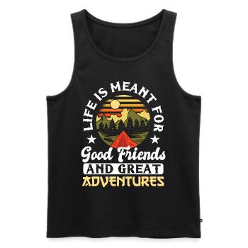 Wandern Berg Wanderung - Männer Premium Bio Tank Top - Schwarz - Vorne - Michal (187cm)