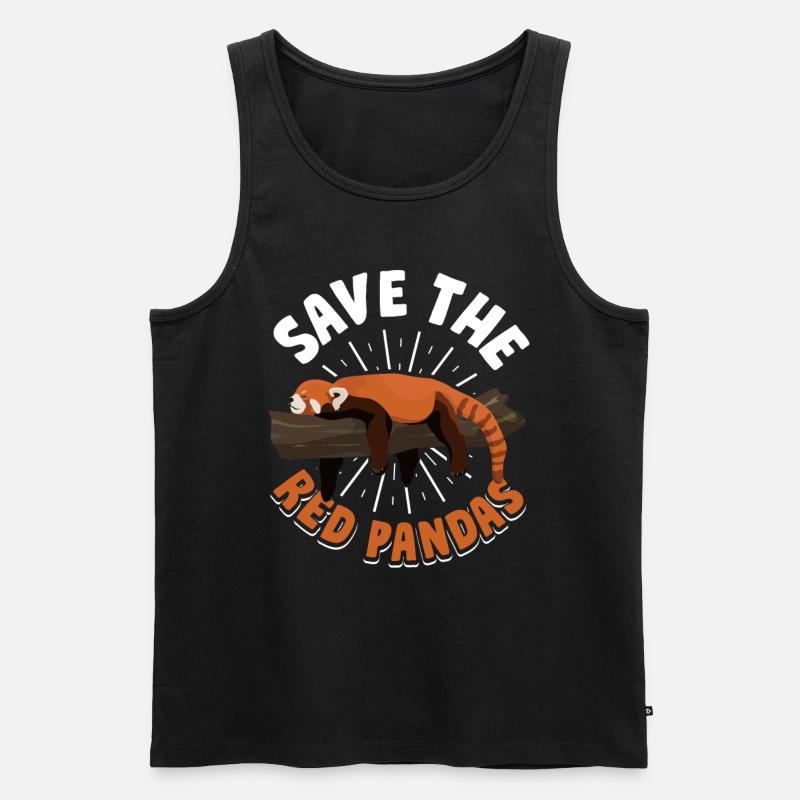Panda roux Panda Ours - Débardeur bio Premium Homme - noir