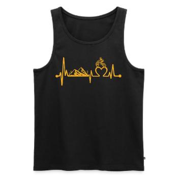 Heartbeat Bicycle - Men's Premium Organic Tank Top - black - Front - Michal (187cm)