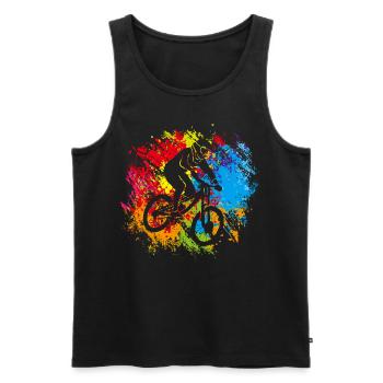 Bicycle MTB - Men's Premium Organic Tank Top - black - Front - Michal (187cm)