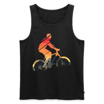 Bicycle MTB - Men's Premium Organic Tank Top - black - Front - Michal (187cm)