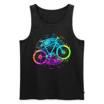 Bicycle MTB - Men's Premium Organic Tank Top - black - Front - Michal (187cm)