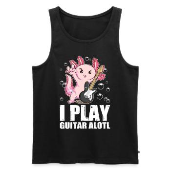 Kawaii Axolotl Pun I Play Guitar Alotl Gitarre Ges - Männer Premium Bio Tank Top - Schwarz - Vorne - Michal (187cm)