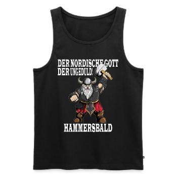 Wikinger Nordische Gott der Ungeduld Hammersbald - Männer Premium Bio Tank Top - Schwarz - Vorne - Michal (187cm)