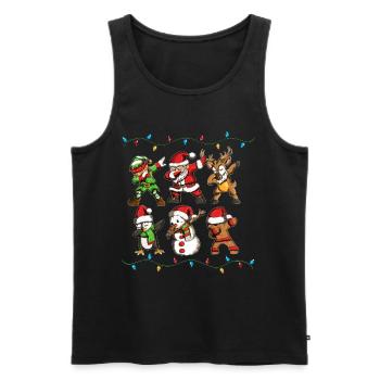 Dabbing Père Noël Bonhomme de neige Noël - Débardeur bio Premium Homme - noir - Devant - Michal (187cm)