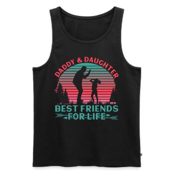 Daddy and Daughter best Buddies for Life - Männer Premium Bio Tank Top - Schwarz - Vorne - Michal (187cm)