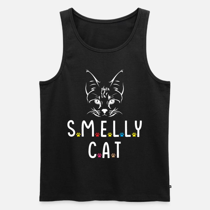 Smelly Cat - Männer Premium Bio Tank Top - Schwarz
