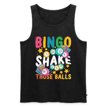 Bingo Shake These Balls pour un joueur de bingo - Débardeur bio Premium Homme - noir - Devant - AI Model Male 178 light (178cm)