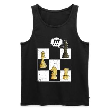 Schach Tshirt Schachbrett Schachmatt Schachspiel - Männer Premium Bio Tank Top - Schwarz - Vorne - Michal (187cm)