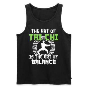 Tai Chi Martial Arts - Men's Premium Organic Tank Top - black - Front - Michal (187cm)