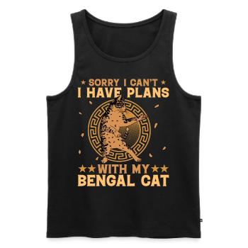 Désolé, je ne peux pas avoir de plans avec mon chat Bengal - Débardeur bio Premium Homme - noir - Devant - Michal (187cm)