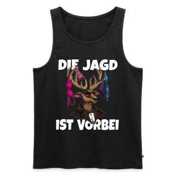 Hirschgeweihshirt mit Damenunterwäsche zum JGA - Männer Premium Bio Tank Top - Schwarz - Vorne - Michal (187cm)