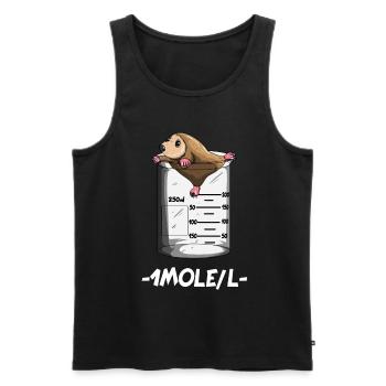 Professeur de chimie 1 Mole / L Mole Chimie Science - Débardeur bio Premium Homme - noir - Devant - Michal (187cm)