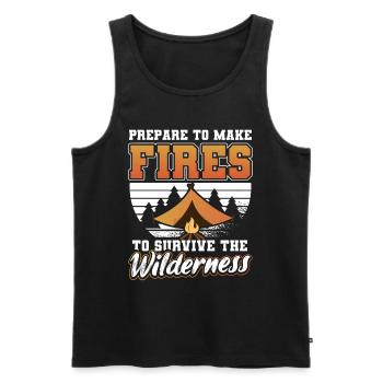 Feuer Natur Survivalist - Männer Premium Bio Tank Top - Schwarz - Vorne - AI Model Male 178 light (178cm)