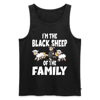 Ich bin das schwarze Schaf der Familie - Männer Premium Bio Tank Top - Schwarz - Vorne - Michal (187cm)