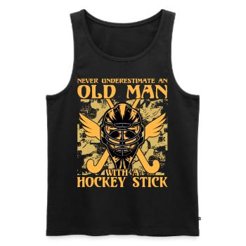 Never underestimate a old man rides a Motorcycle - Männer Premium Bio Tank Top - Schwarz - Vorne - AI Model Male 178 light (178cm)