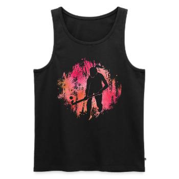 Feldhockey - Männer Premium Bio Tank Top - Schwarz - Vorne - AI Model Male 178 light (178cm)