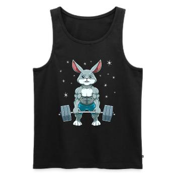 Hase Gewichtheben Fitness-Studio - Männer Premium Bio Tank Top - Schwarz - Vorne - Michal (187cm)