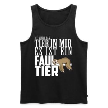 Ich spüre das Tier in mir Es ist ein Faultier Faul - Männer Premium Bio Tank Top - Schwarz - Vorne - Michal (187cm)