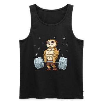 Erdmännchen Gewichtheben Fitness-Studio - Männer Premium Bio Tank Top - Schwarz - Vorne - Michal (187cm)
