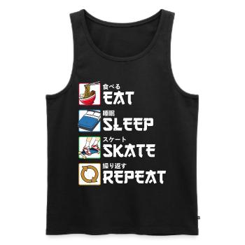Eat Sleep Skate Répéter le cadeau esthétique japonais - Débardeur bio Premium Homme - noir - Devant - Michal (187cm)
