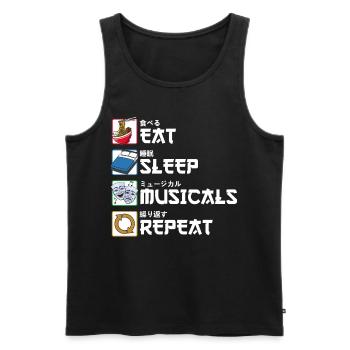 Eat Sleep Musicals Repeat Theater Mask Gift - Men's Premium Organic Tank Top - black - Front - AI Model Male 178 light (178cm)
