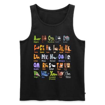 Alphabet Tiere ABCs Lernen - Männer Premium Bio Tank Top - Schwarz - Vorne - Michal (187cm)