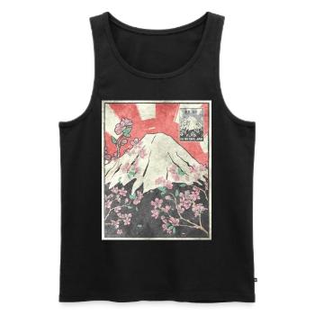 Mt Fuji Kirschblüte Japanisch Ästhetisches Geschen - Männer Premium Bio Tank Top - Schwarz - Vorne - AI Model Male 178 light (178cm)