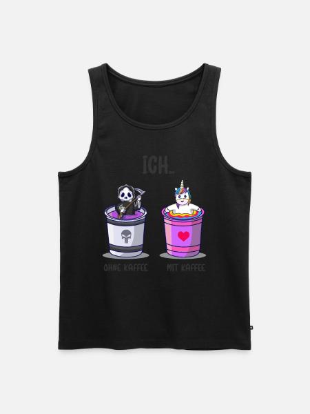 Ich ohne Kaffee Ich mit Kaffee Kaffetrinker Spruch - Männer Premium Bio Tank Top - Schwarz